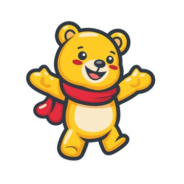 戴围巾的可爱小熊
