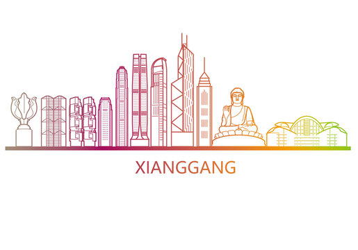 香港简单插画