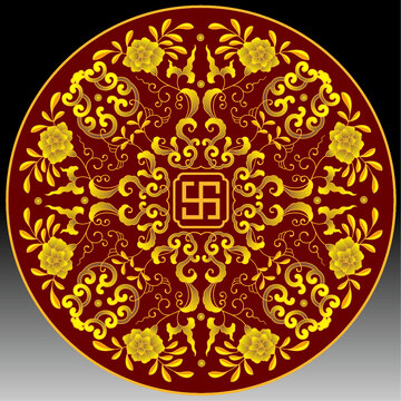 金色花纹传统纹样