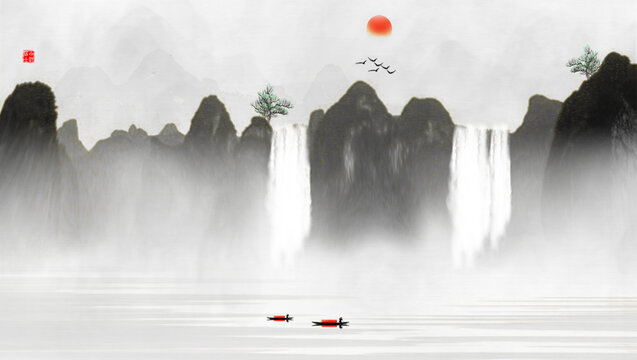 水墨山水画