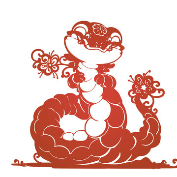 2025矢量新春蛇年剪纸