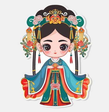 古装汉服美女矢量