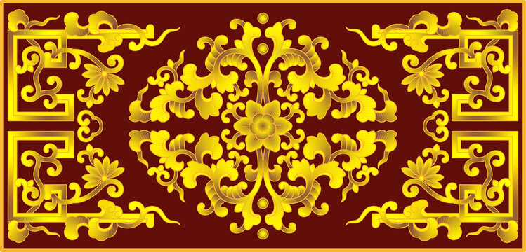 精美礼盒金色花纹