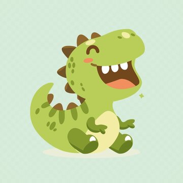 卡通小恐龙矢量