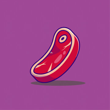 可爱肉排Q版卡通插画