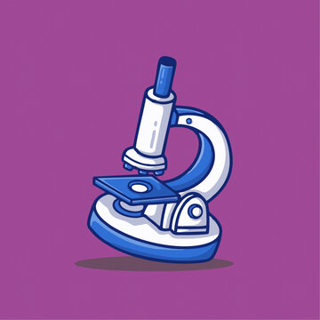 可爱显微镜Q版卡通插画