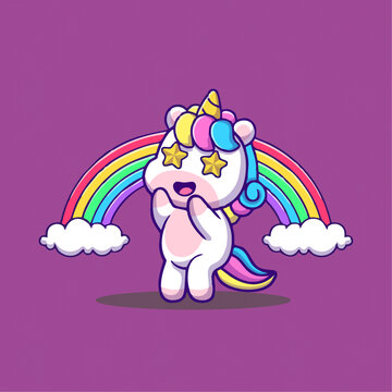 可爱小马宝莉彩虹Q版卡通插画