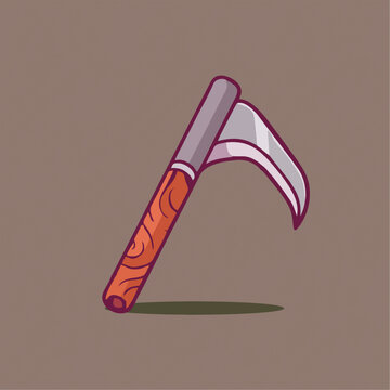 可爱镰刀农具Q版卡通插画
