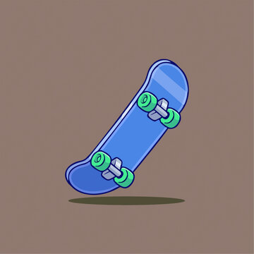 可爱滑板Q版卡通插画