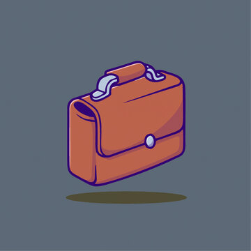 可爱公文包Q版卡通插画
