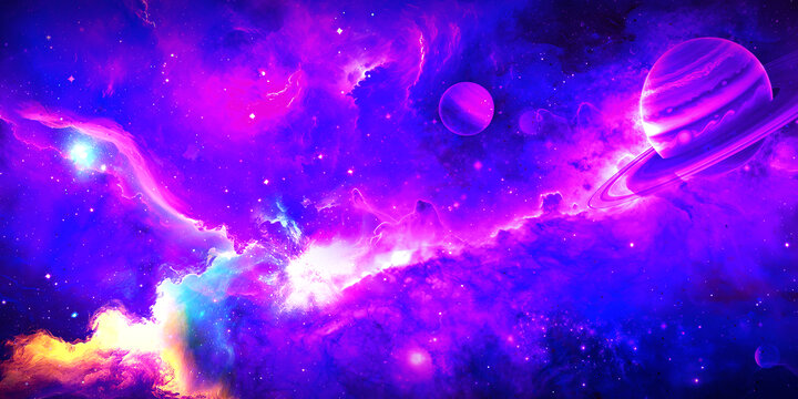 紫色星空KTV装饰画