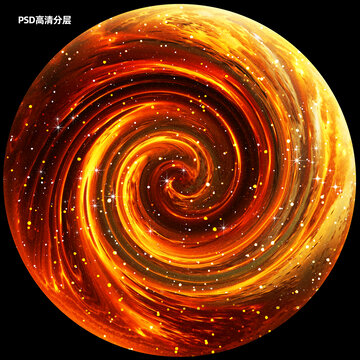 圆形金色星空装饰画