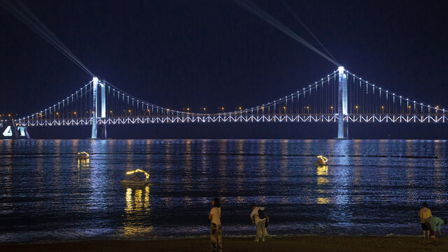 大连星海湾大桥夜景