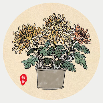 菊花中国风海报素材