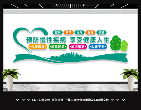 医院慢性病预防防控宣传栏文化墙