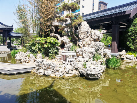 假山流水园林景观