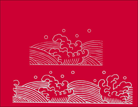 清代仿古海波纹样