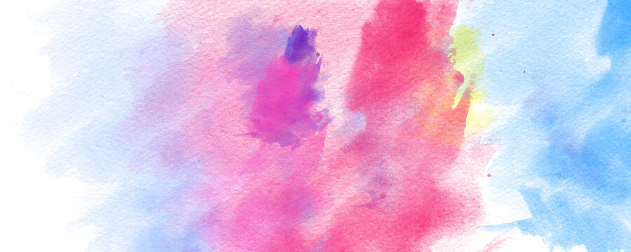 蓝紫色水彩画
