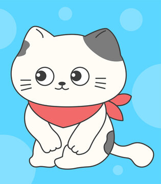 搞怪可爱卡通小猫咪矢量插画
