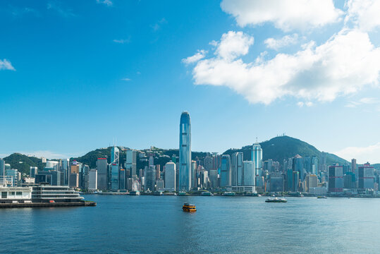 香港岛中环沿岸地标建筑城市风景