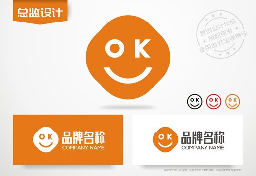 OK笑脸logo微笑笑脸标志