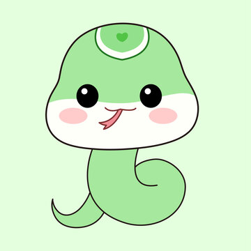 1只卡通小青蛇矢量插画