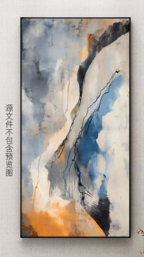 现代轻奢复古抽象油画玄关装饰画