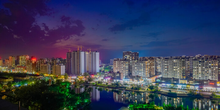 冠县清泉河夜色
