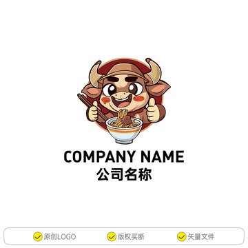 牛面的卡通小牛