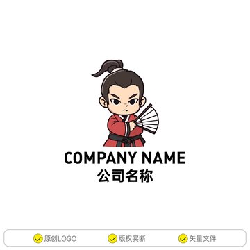 拿扇子的国风男孩