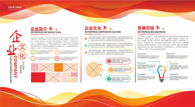 企业公司简介文化墙展板宣传栏