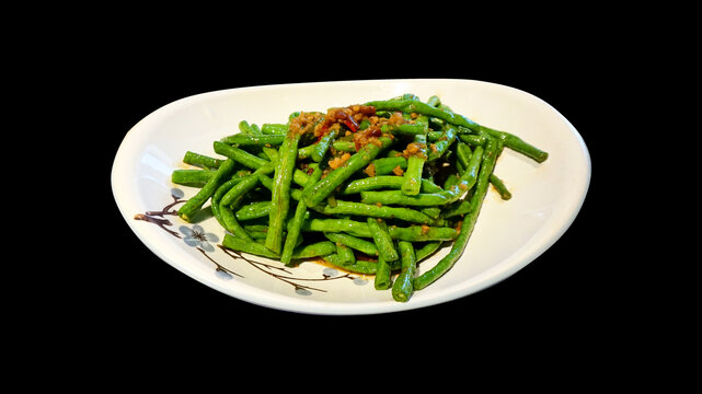 家常菜黄豆酱肉沫炒长豆角