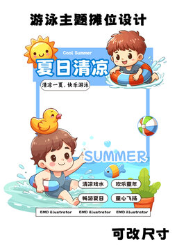 游泳俱乐部会员活动背景板