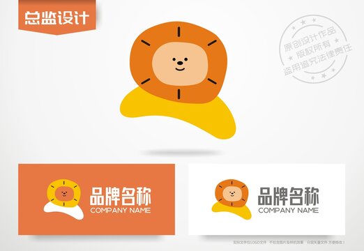 卡通狮子logo标志