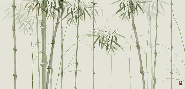 水墨竹子背景墙