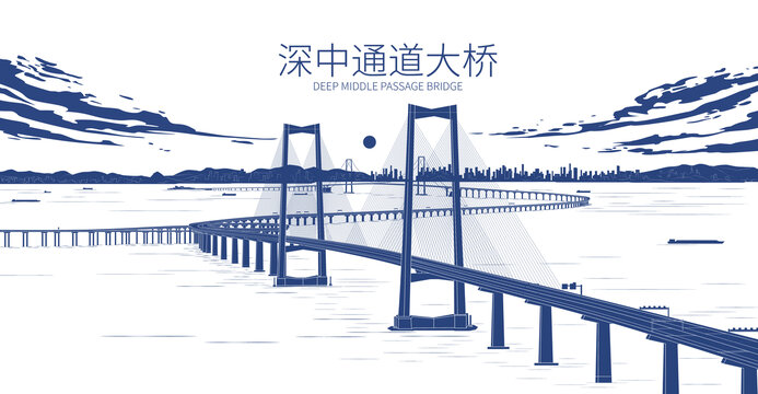 深中通道大桥剪影
