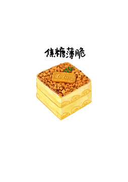 提拉米苏美食插画