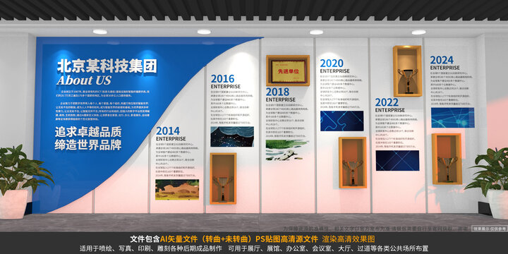企业发展历程荣誉墙