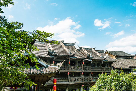 百年古镇吊脚楼古民居