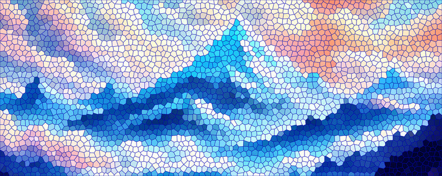 山峰艺术个性彩色玻璃背景