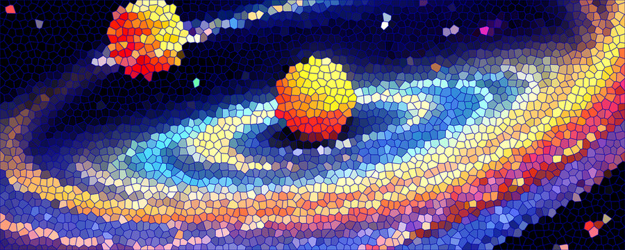 地球太空艺术抽象装饰画