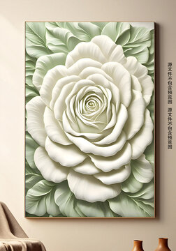 现代奶油风清新花卉落地画玄关画