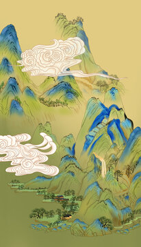 山水壁画