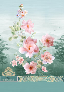 手绘高清花卉