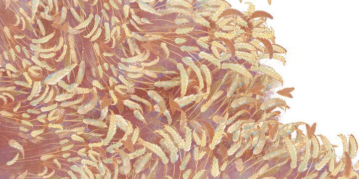麦子治愈系仿岩彩国风插画