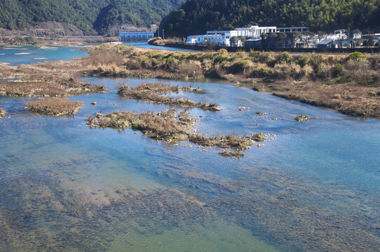 富屯溪浅滩溪流风景