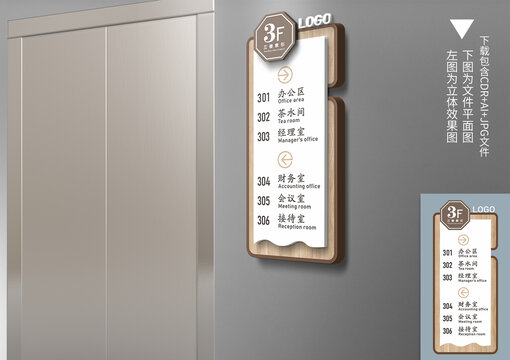 仿木纹楼层索引牌