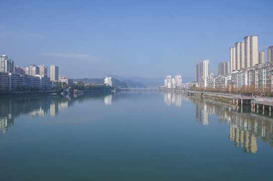 邵武富屯溪两岸风光