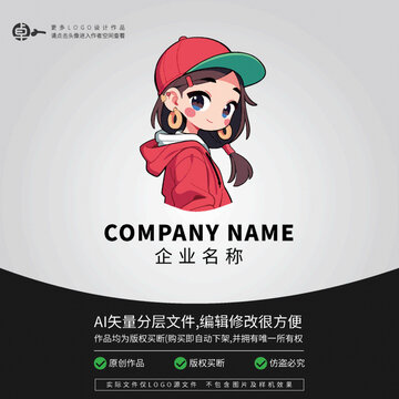 女潮玩卡通LOGO网红潮牌