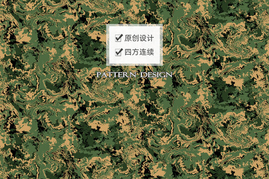 暗绿色印花图案